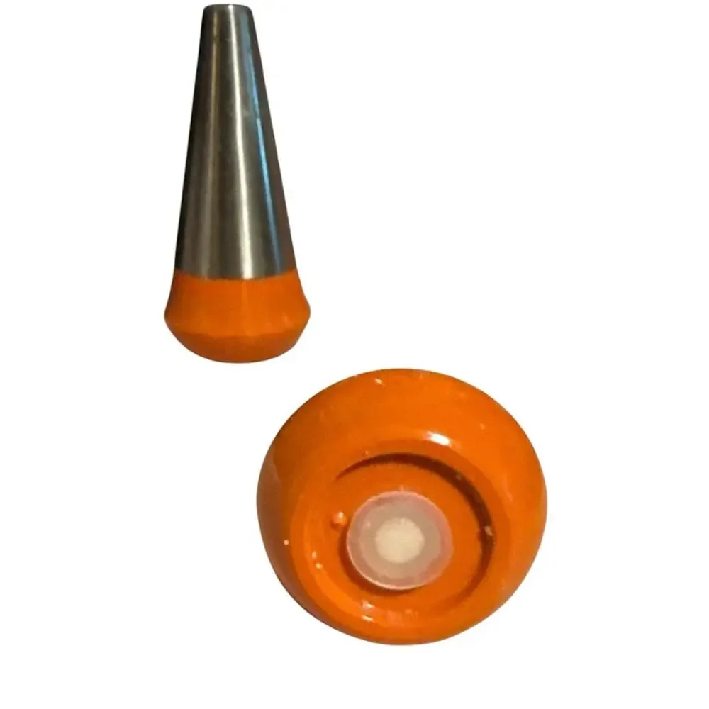 Vintage Salt and  Pepper Shaker Set Retro  MCM/ Minimalist Geometry Orange Base